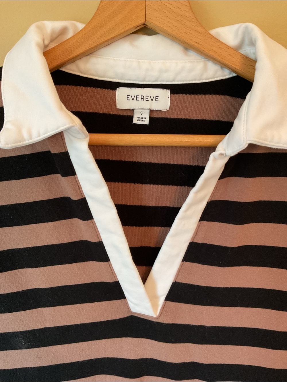 Evereve Black and Brown Striped Polo Mini Dress  Size S - Picture 2 of 4